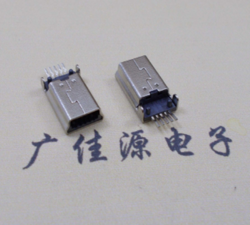 淄博MINI USB公头 5pin端子贴板带柱 10.7mm体长