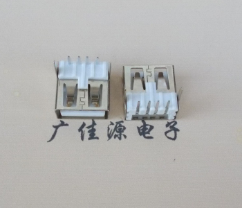 淄博 USB2.0 AF 90度 直插脚 无后盖 平口铜壳