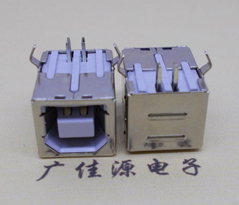 淄博USB BF90度母座 打印机接口 卧式插板DIP白胶