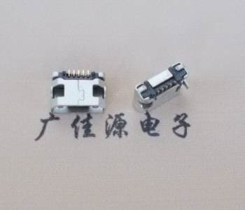 淄博迈克小型 USB连接器 平口5p插座 有柱带焊盘