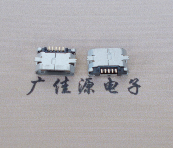淄博Micro USB平口全贴板 鱼叉脚5.0长带定位柱加焊盘